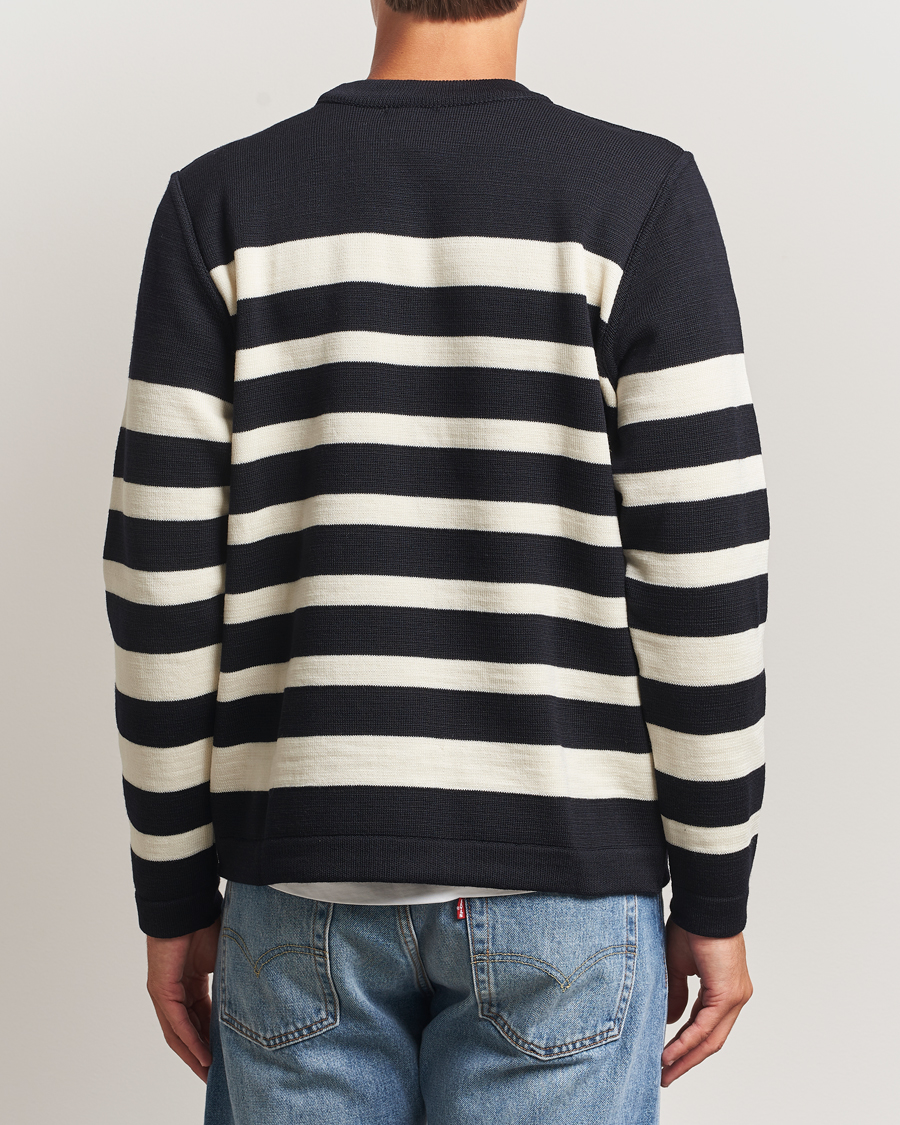 Men | Sweaters & Knitwear | S.N.S. Herning | Given Wool Crew Neck Navy/White