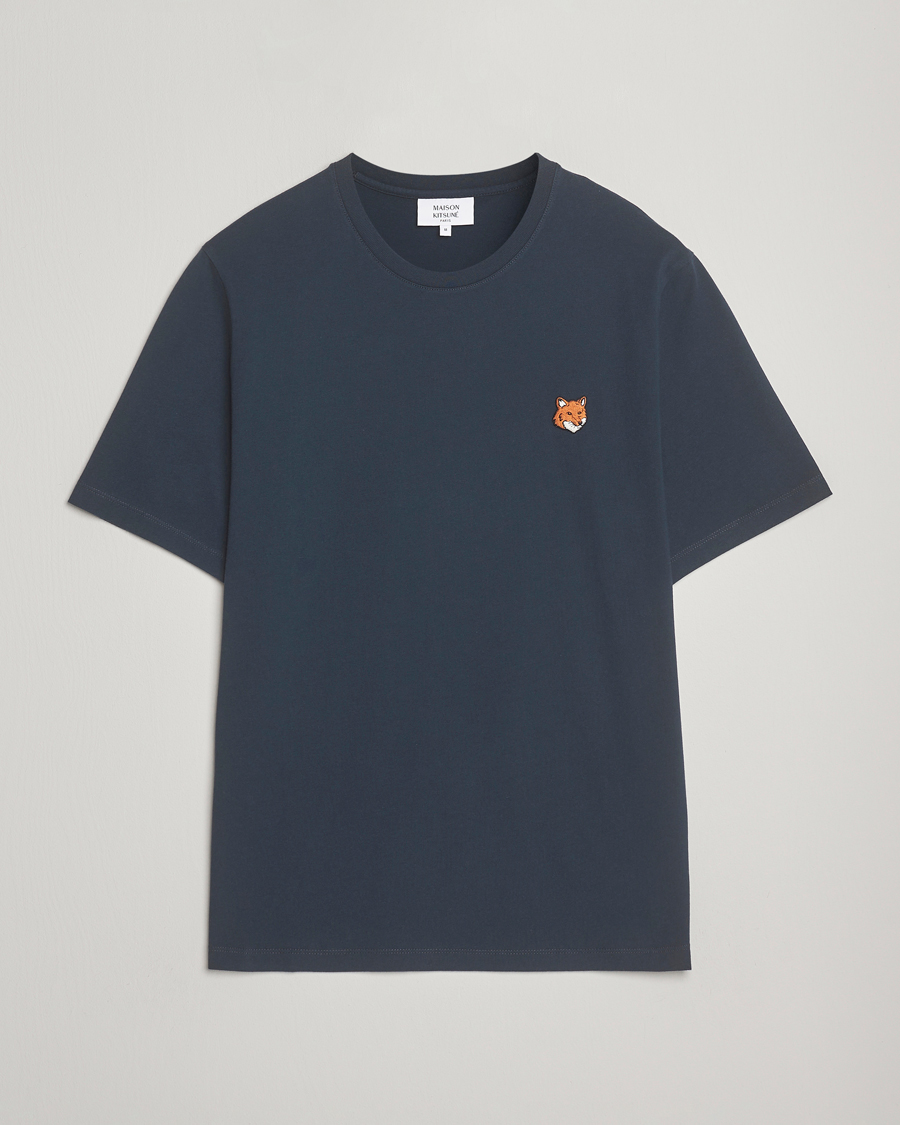 Maison Kitsuné Fox Head T-Shirt Classic Navy at CareOfCarl.com