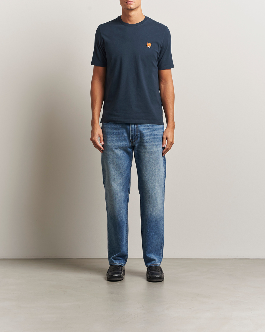 Maison Kitsuné Fox Head T-Shirt Classic Navy at CareOfCarl.com
