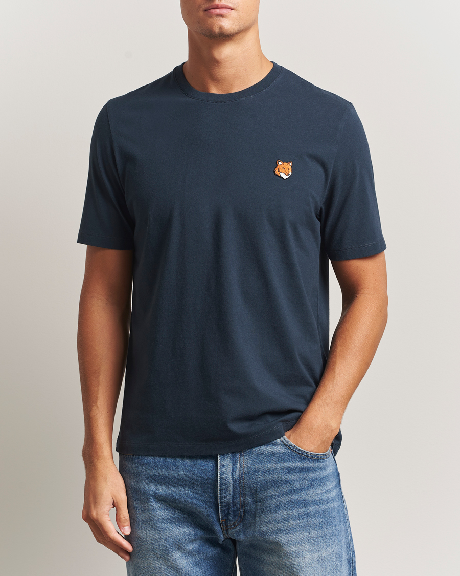 Maison Kitsuné Fox Head T-Shirt Classic Navy at CareOfCarl.com