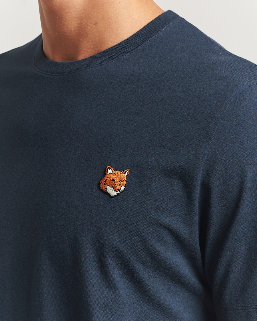 Maison Kitsuné Fox Head T-Shirt Classic Navy at CareOfCarl.com