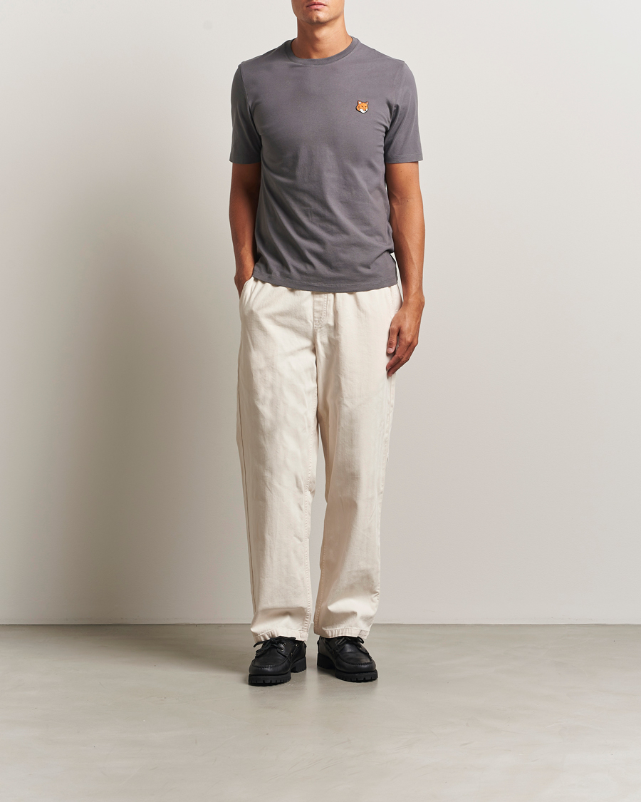 Men | T-Shirts | Maison Kitsuné | Fox Head T-Shirt Charcoal