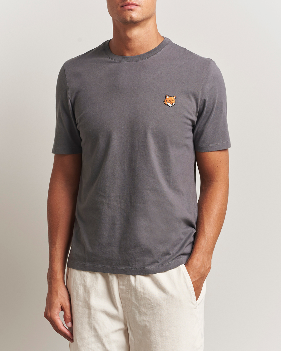 Men | T-Shirts | Maison Kitsuné | Fox Head T-Shirt Charcoal