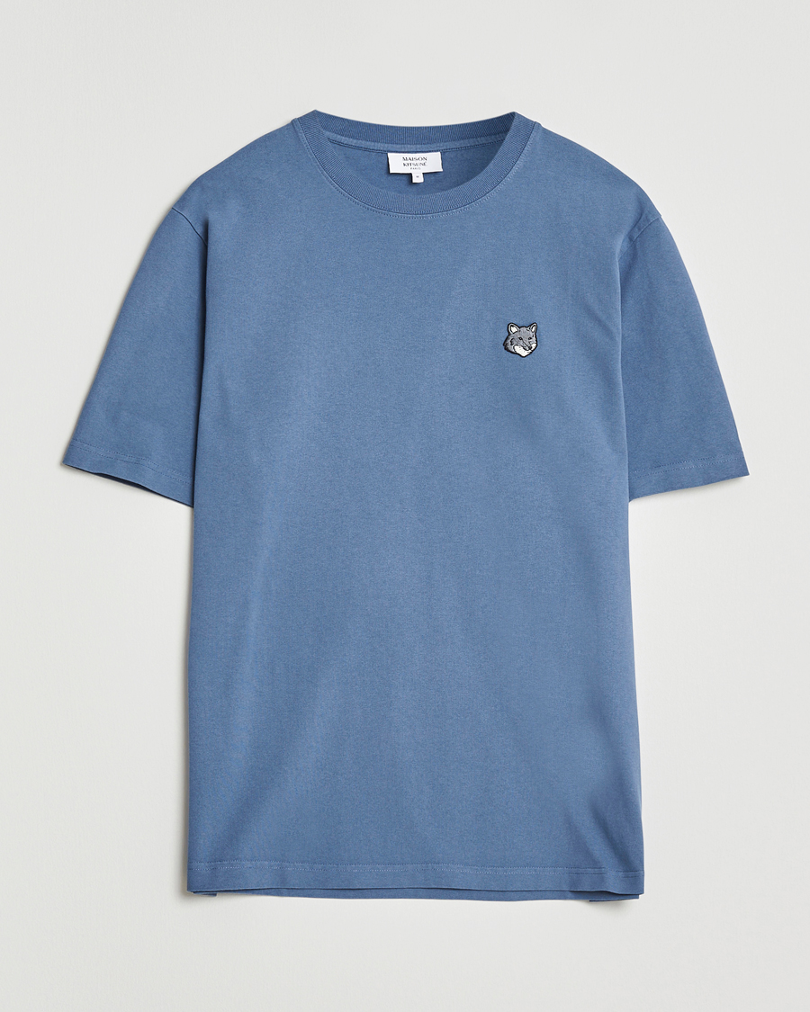 Men | T-Shirts | Maison Kitsuné | Grey Fox Head T-Shirt Seine Blue