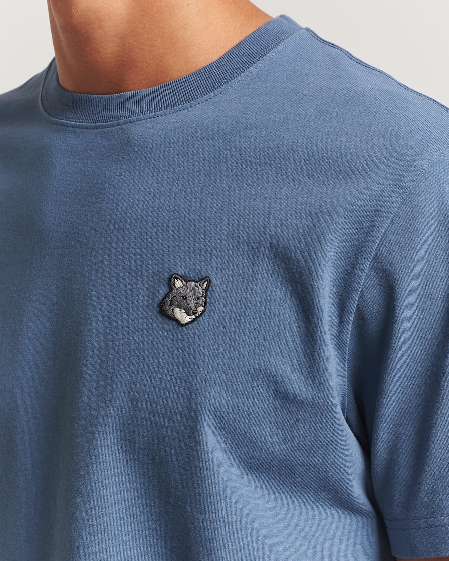 Men | T-Shirts | Maison Kitsuné | Grey Fox Head T-Shirt Seine Blue