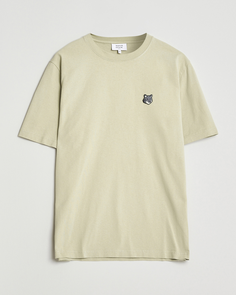 Men | T-Shirts | Maison Kitsuné | Grey Fox Head T-Shirt Stone Beige