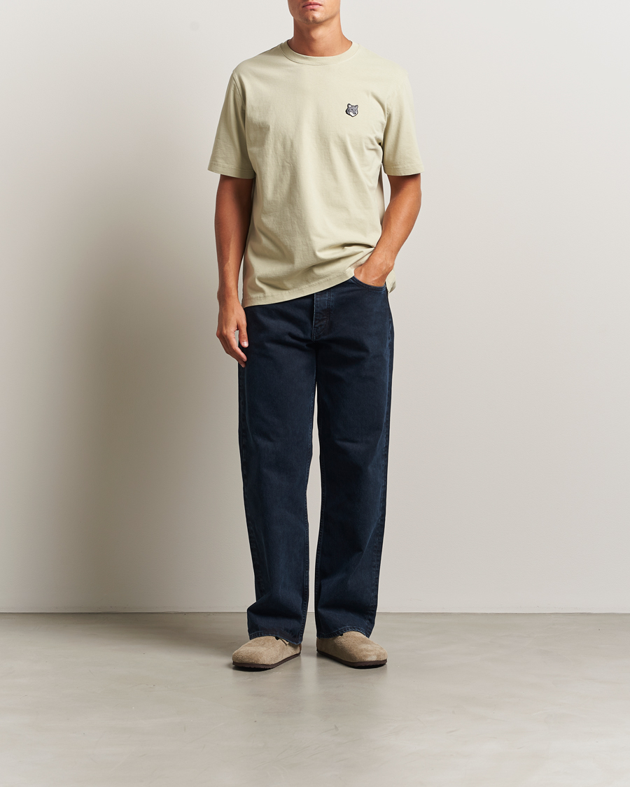 Men | T-Shirts | Maison Kitsuné | Grey Fox Head T-Shirt Stone Beige