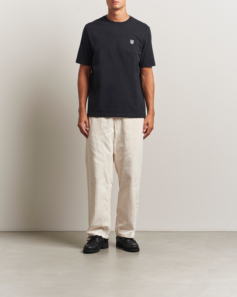 Men | T-Shirts | Maison Kitsuné | Grey Fox Head T-Shirt Black