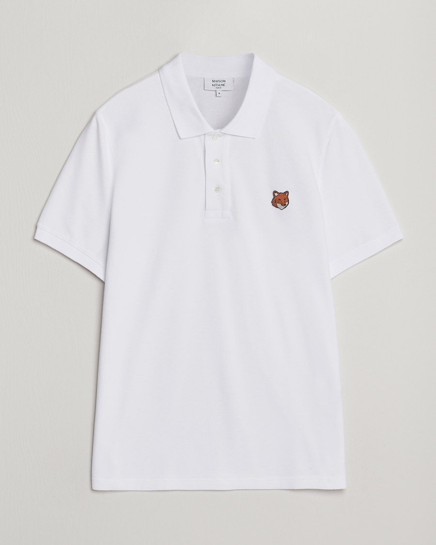 Men | Polo Shirts | Maison Kitsuné | Fox Head Polo White