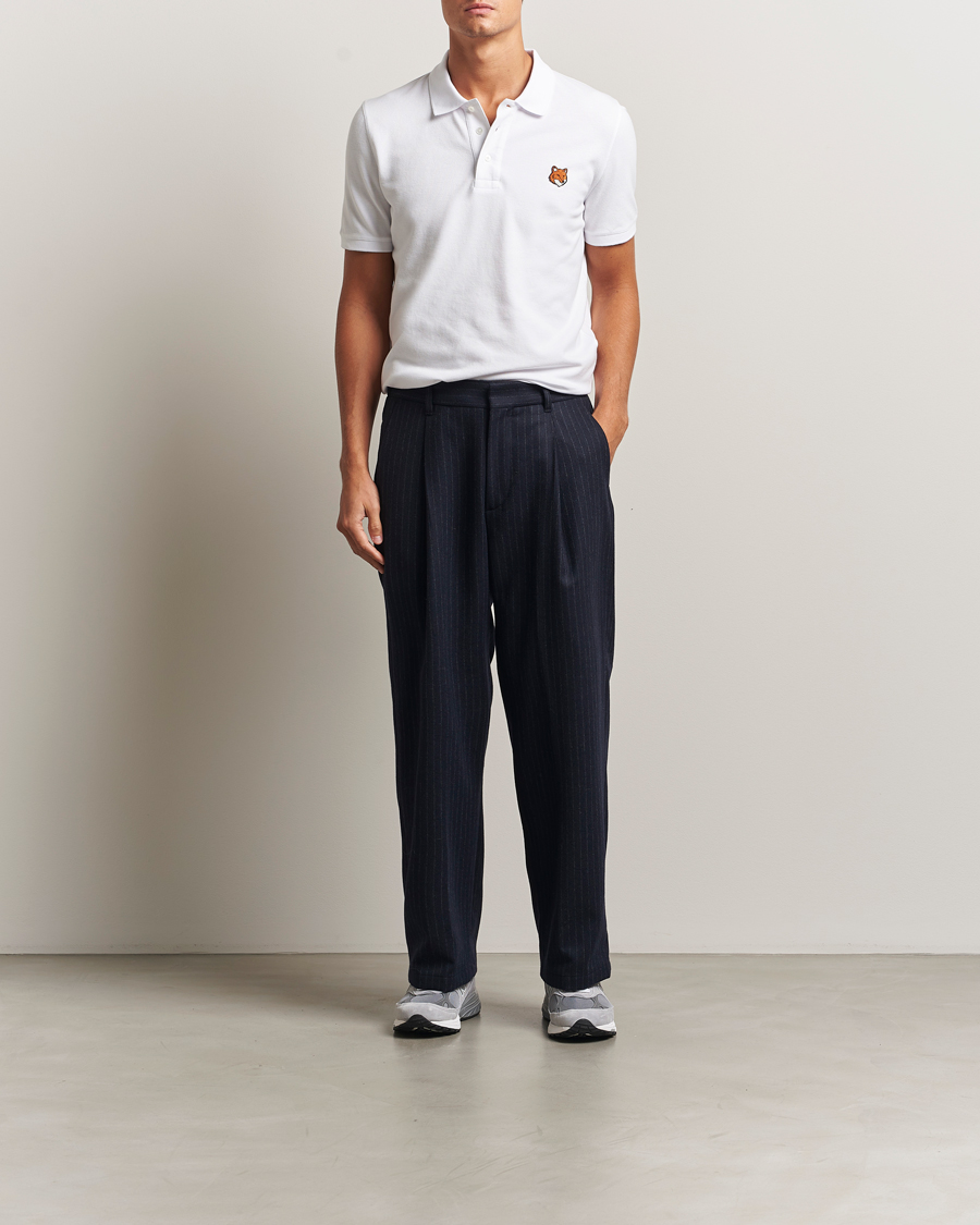 Maison Kitsuné Fox Head Polo White at CareOfCarl.com