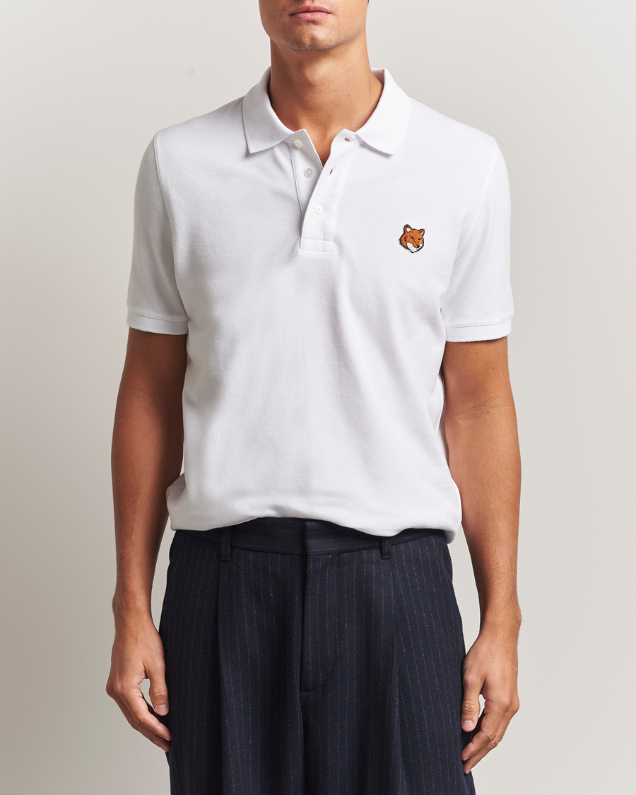 Maison Kitsuné Fox Head Polo White at CareOfCarl.com