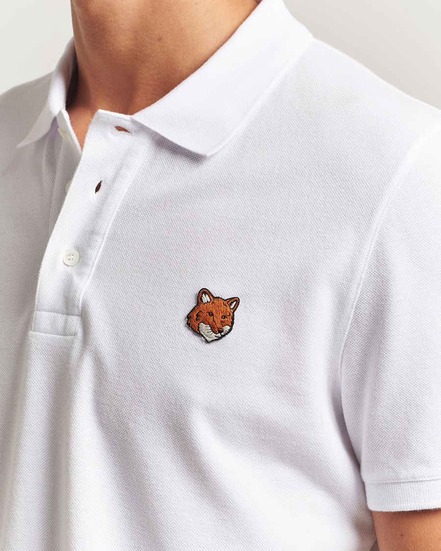 Maison Kitsuné Fox Head Polo White at CareOfCarl.com