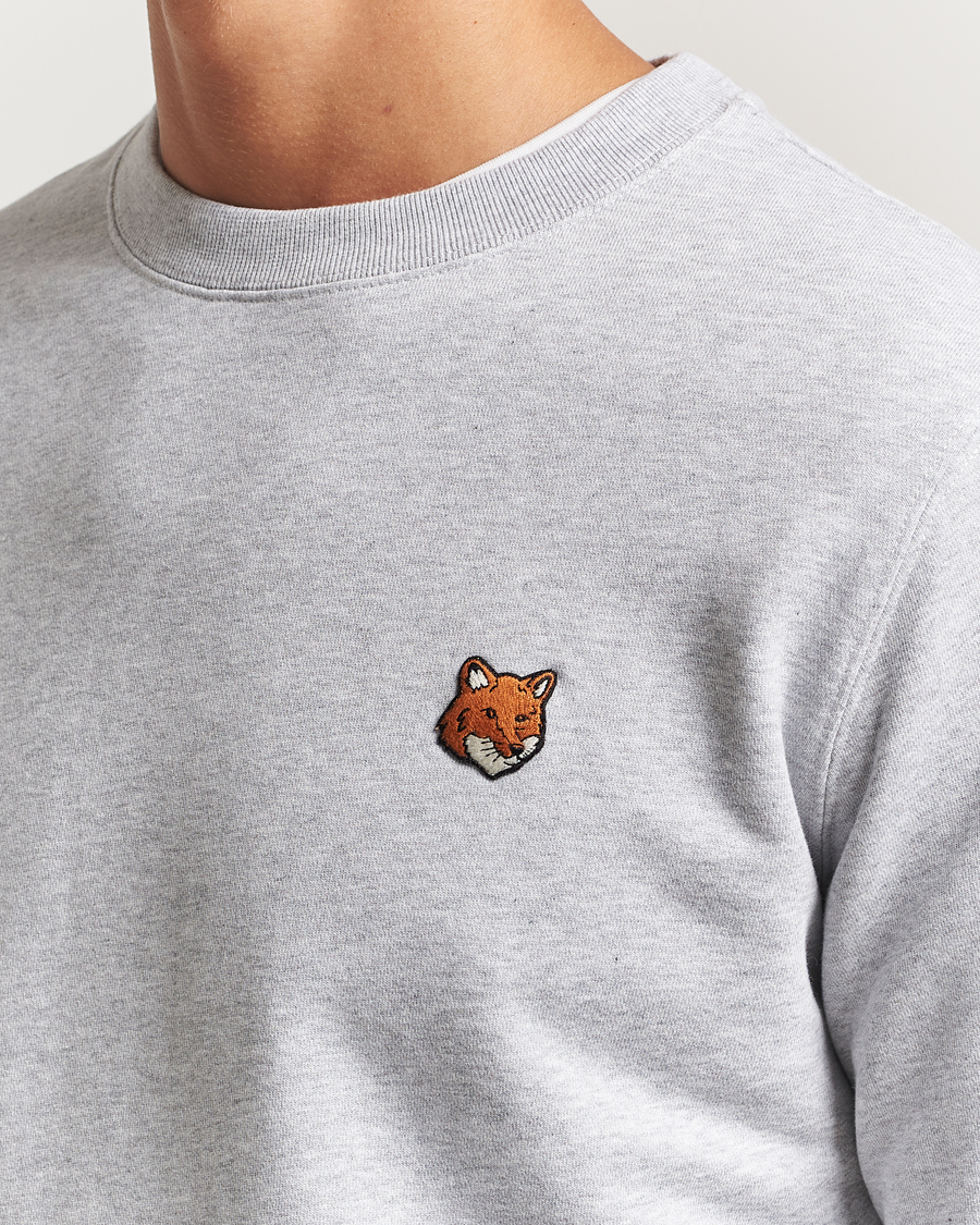 Maison Kitsuné Fox Head Sweatshirt Light Grey Melange at