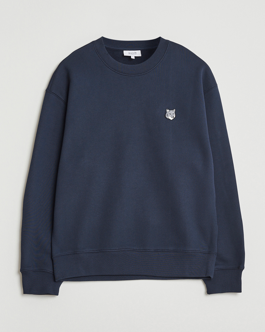 Men | Sweaters & Knitwear | Maison Kitsuné | Grey Fox Head Sweatshirt Classic Navy