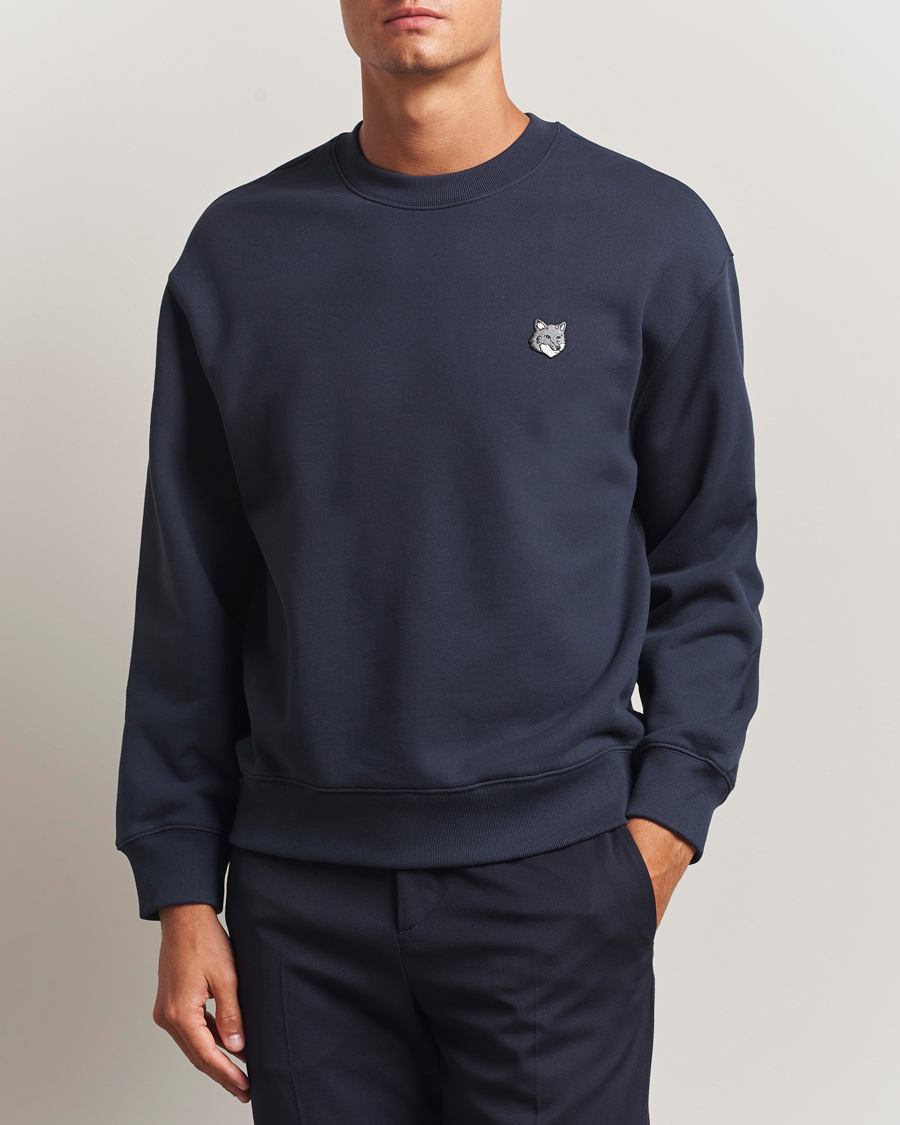 Men | Sweaters & Knitwear | Maison Kitsuné | Grey Fox Head Sweatshirt Classic Navy