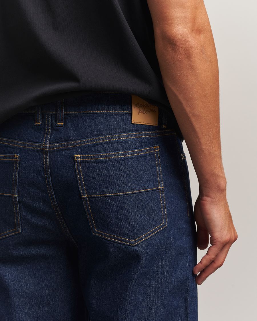 Men | Jeans | Maison Kitsuné | Straight Fit Japanese Denim Jeans Indigo