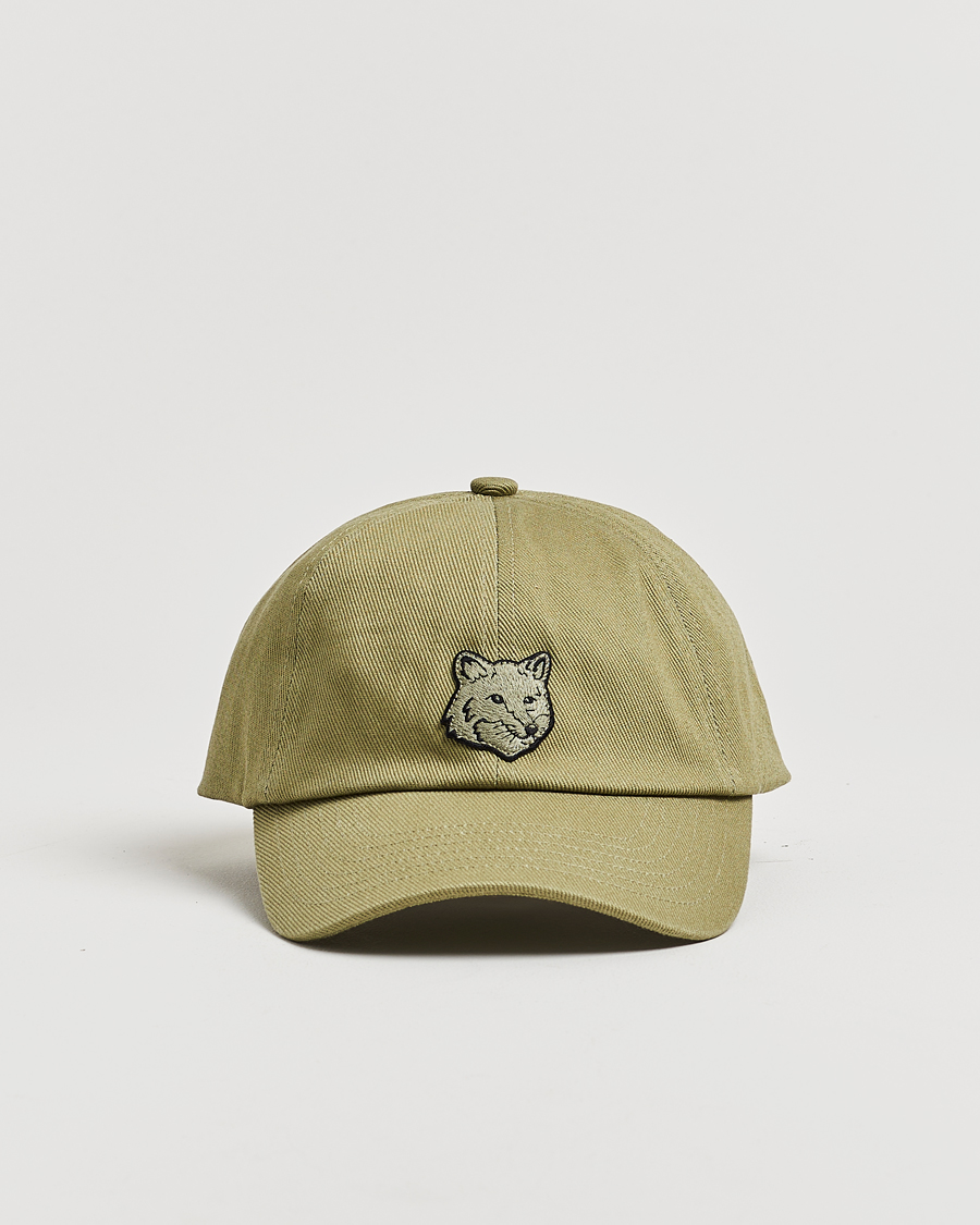 Men | Hats & Caps | Maison Kitsuné | Tonal Fox Head Cap Laurel Green