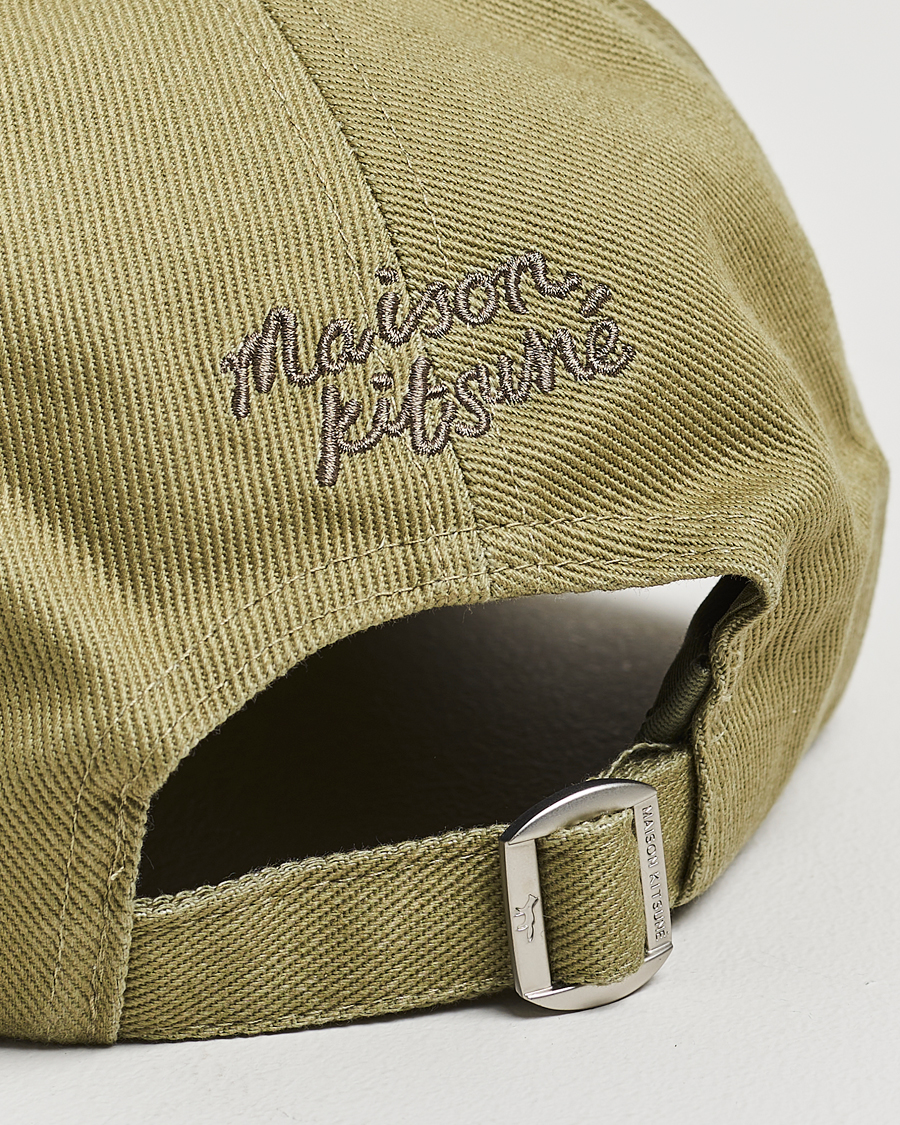 Men | Hats & Caps | Maison Kitsuné | Tonal Fox Head Cap Laurel Green
