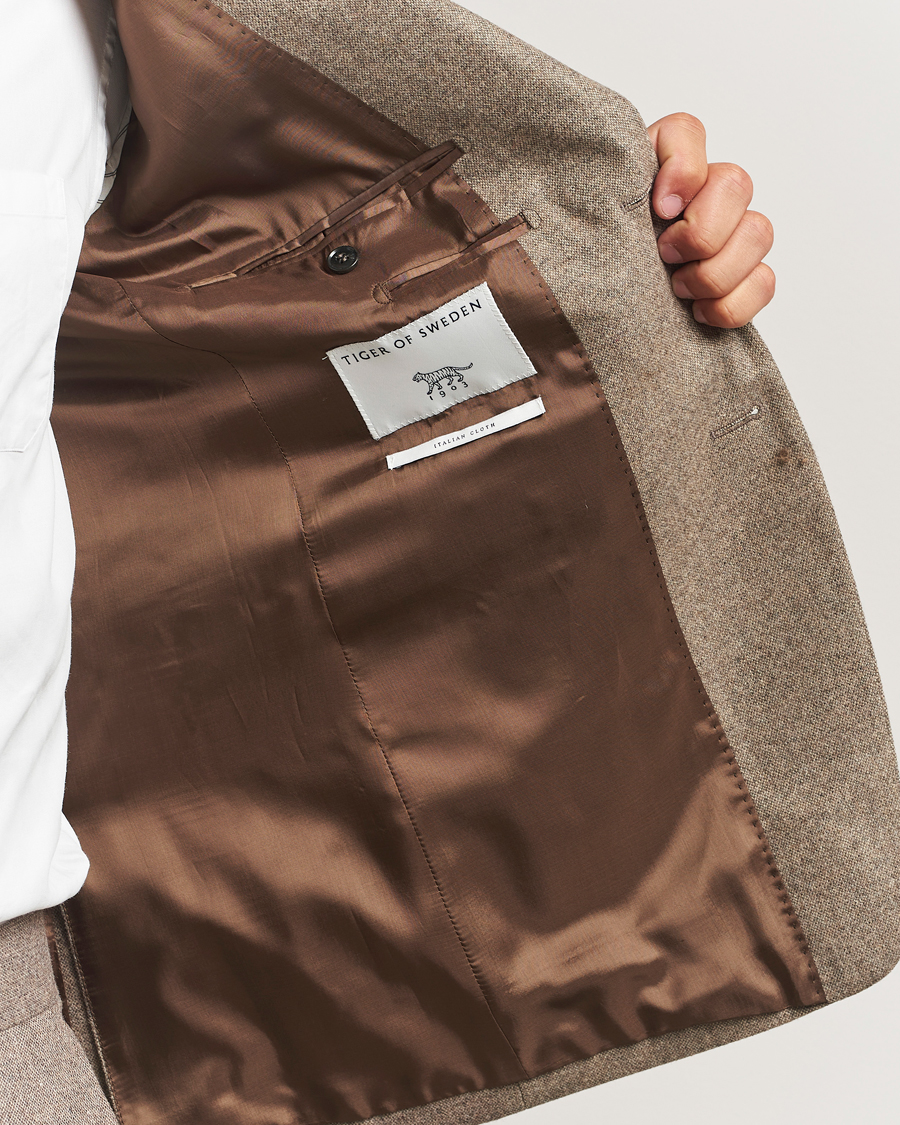 Men | Blazers | Tiger of Sweden | Justin Brushed Wool Blazer Burlywood