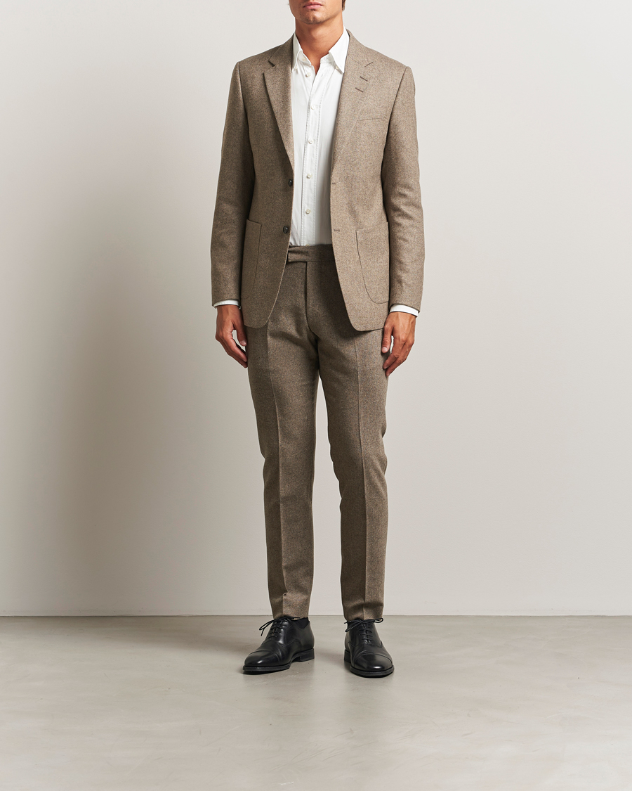 Men | Trousers | Tiger of Sweden | Tenuta Brushed Wool Trousers Burlywood