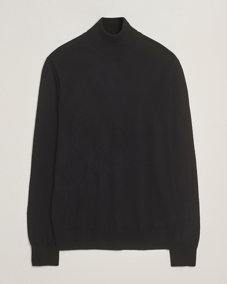 Men | Sweaters & Knitwear | Tiger of Sweden | Nevile Extra Fine Merino Polo Black
