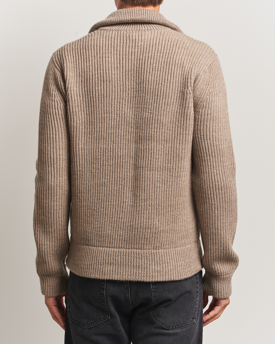 Tiger of Sweden Niall Heavy Wool Full Zip Beige Melange at Tiger of Sweden Niall Heavy Wool Full Zip Beige Melange at