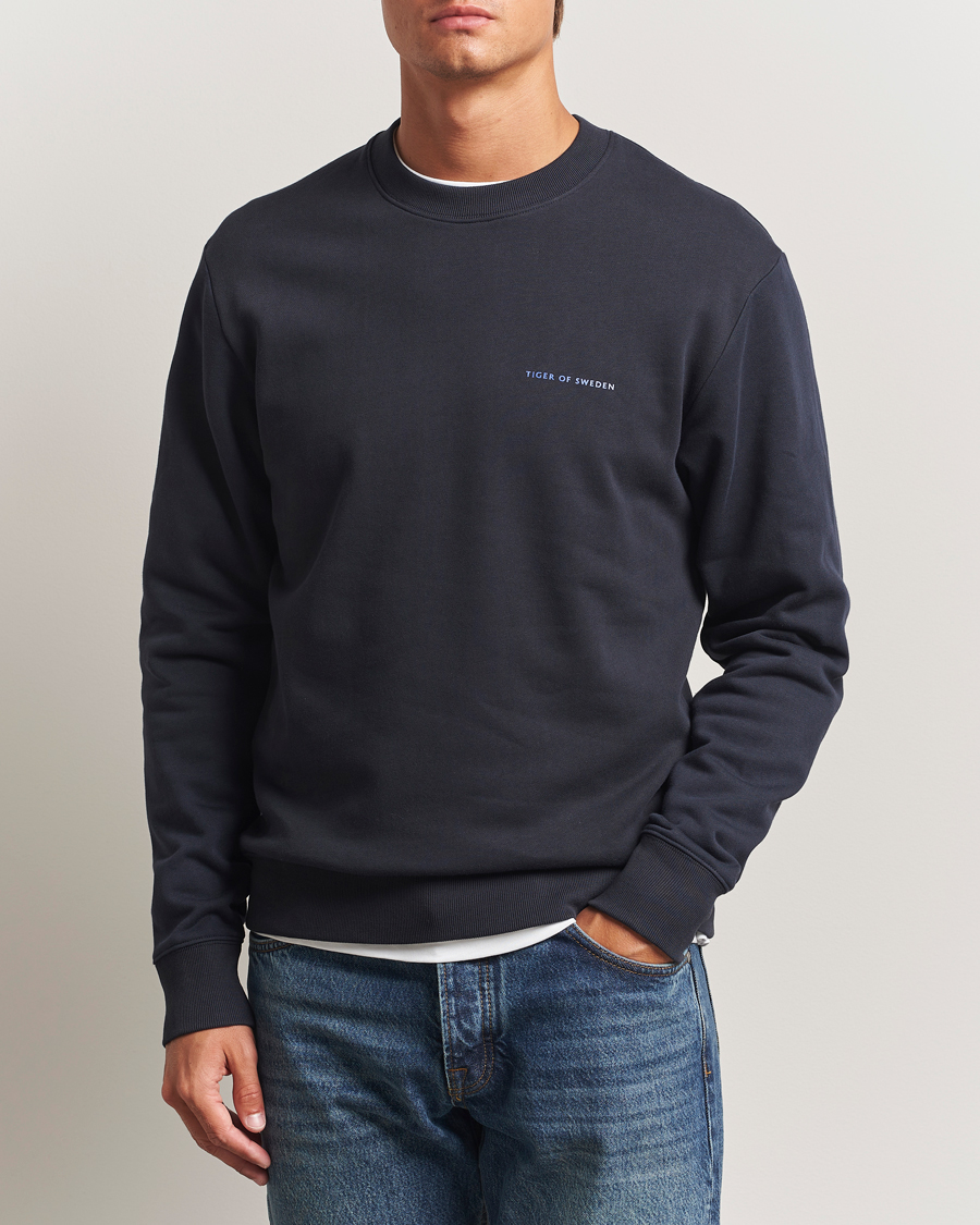 Men | Sweaters & Knitwear | Tiger of Sweden | Emerson Crew Neck Sweatshirt Light Ink