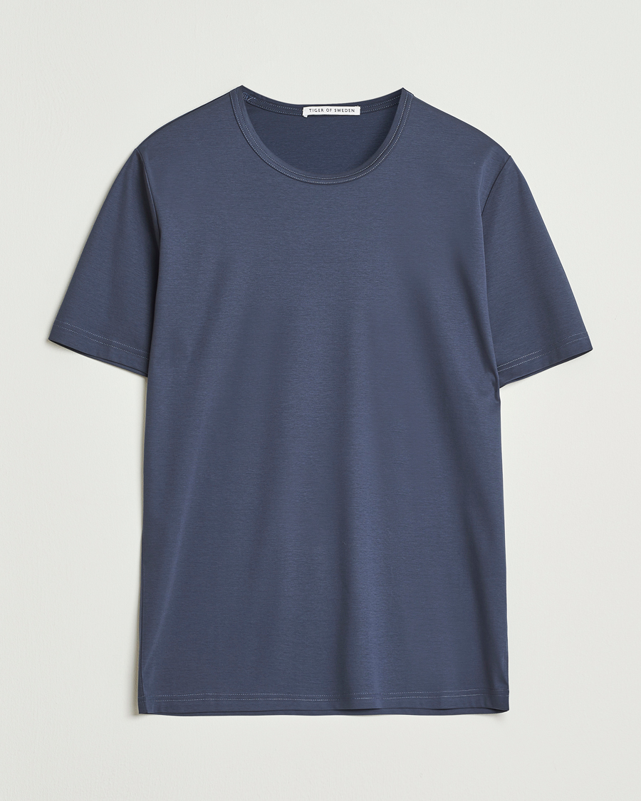 Men | T-Shirts | Tiger of Sweden | Olaf Mercerized Cotton T-Shirt Light Ink