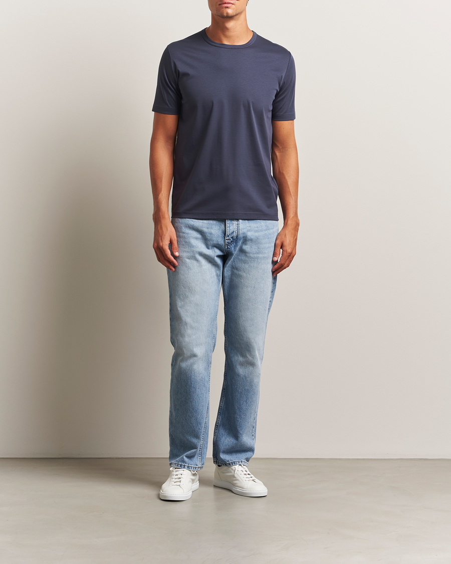 Men | T-Shirts | Tiger of Sweden | Olaf Mercerized Cotton T-Shirt Light Ink