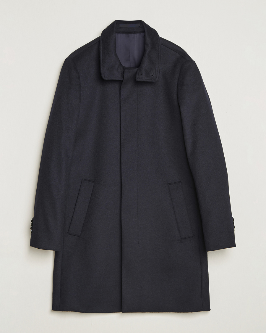 Men | Coats & Jackets | Tiger of Sweden | Aleric Wool/Cashmere Stand Up Coat Light Ink