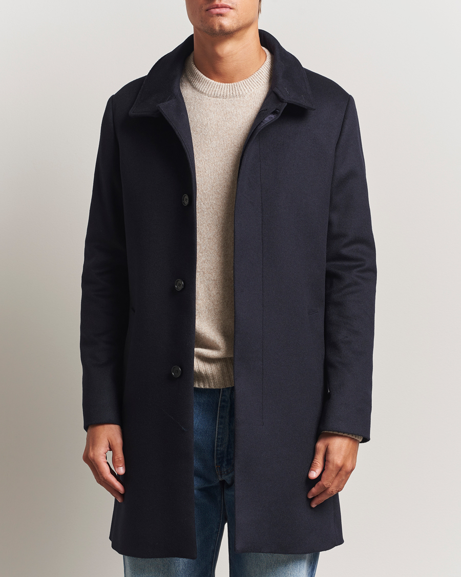Men | Coats & Jackets | Tiger of Sweden | Aleric Wool/Cashmere Stand Up Coat Light Ink