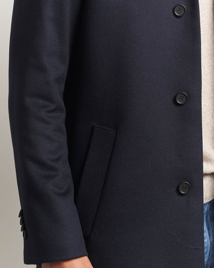 Men | Coats & Jackets | Tiger of Sweden | Aleric Wool/Cashmere Stand Up Coat Light Ink