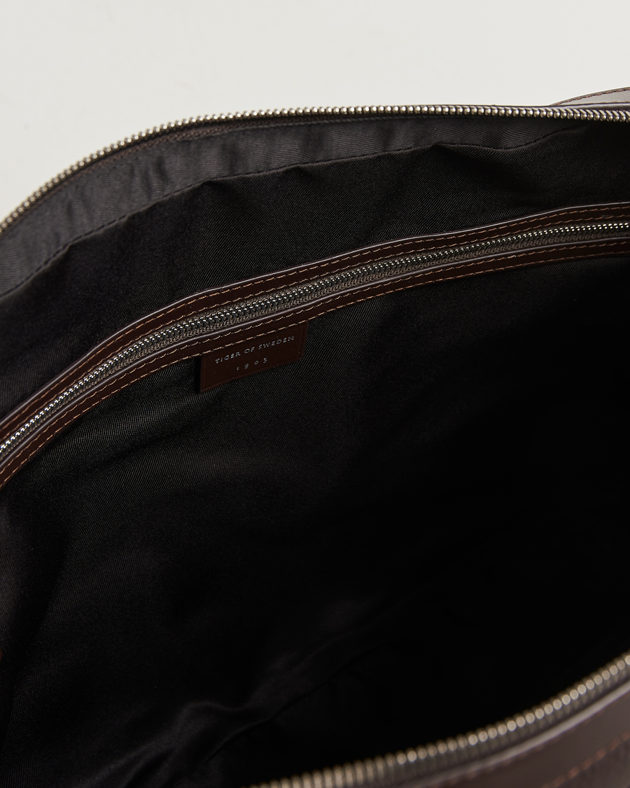 Men | Bags | Tiger of Sweden | Bosun Grained Leather Briefcase Dark Brown