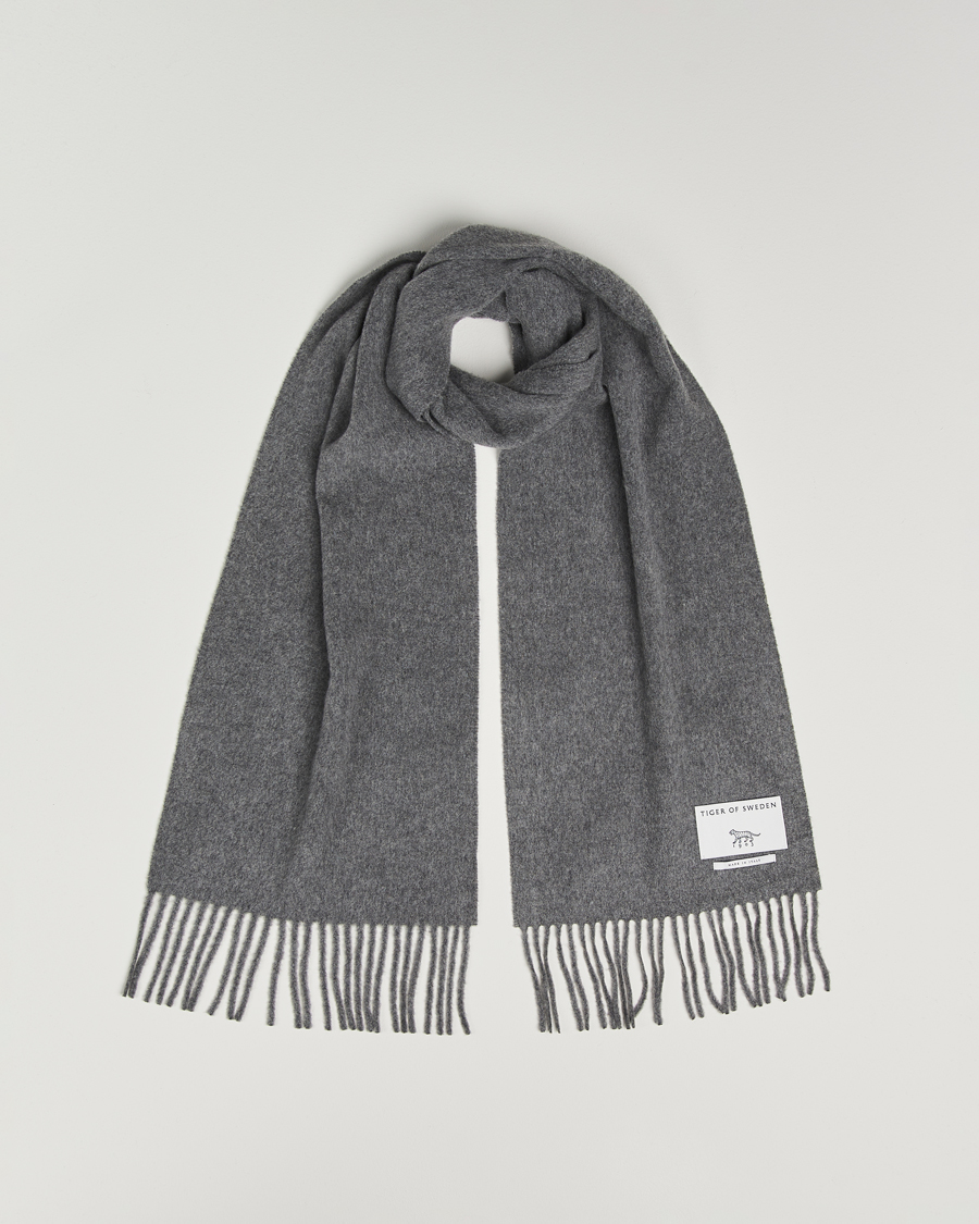 Men | Scarves | Tiger of Sweden | Sylan Wool Scarf Grey Melange