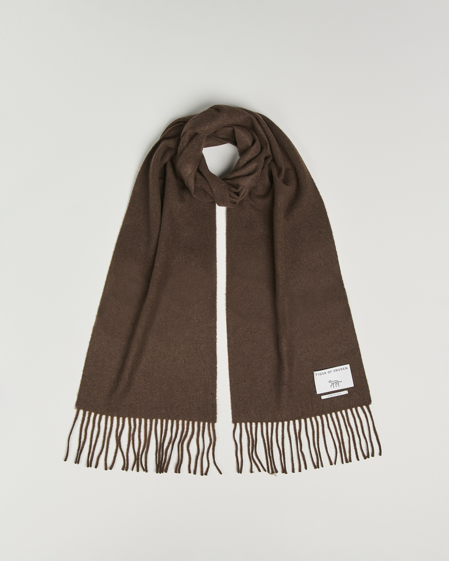 Men | Scarves | Tiger of Sweden | Sylan Wool Scarf Brown Olive