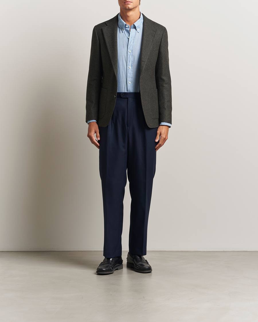 Men | Blazers | Tiger of Sweden | Easer Wool Pepita Blazer Midnight Green