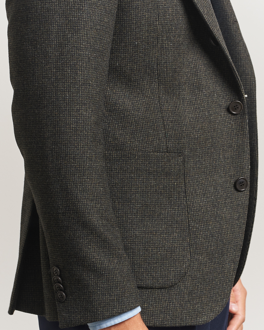 Men | Blazers | Tiger of Sweden | Easer Wool Pepita Blazer Midnight Green