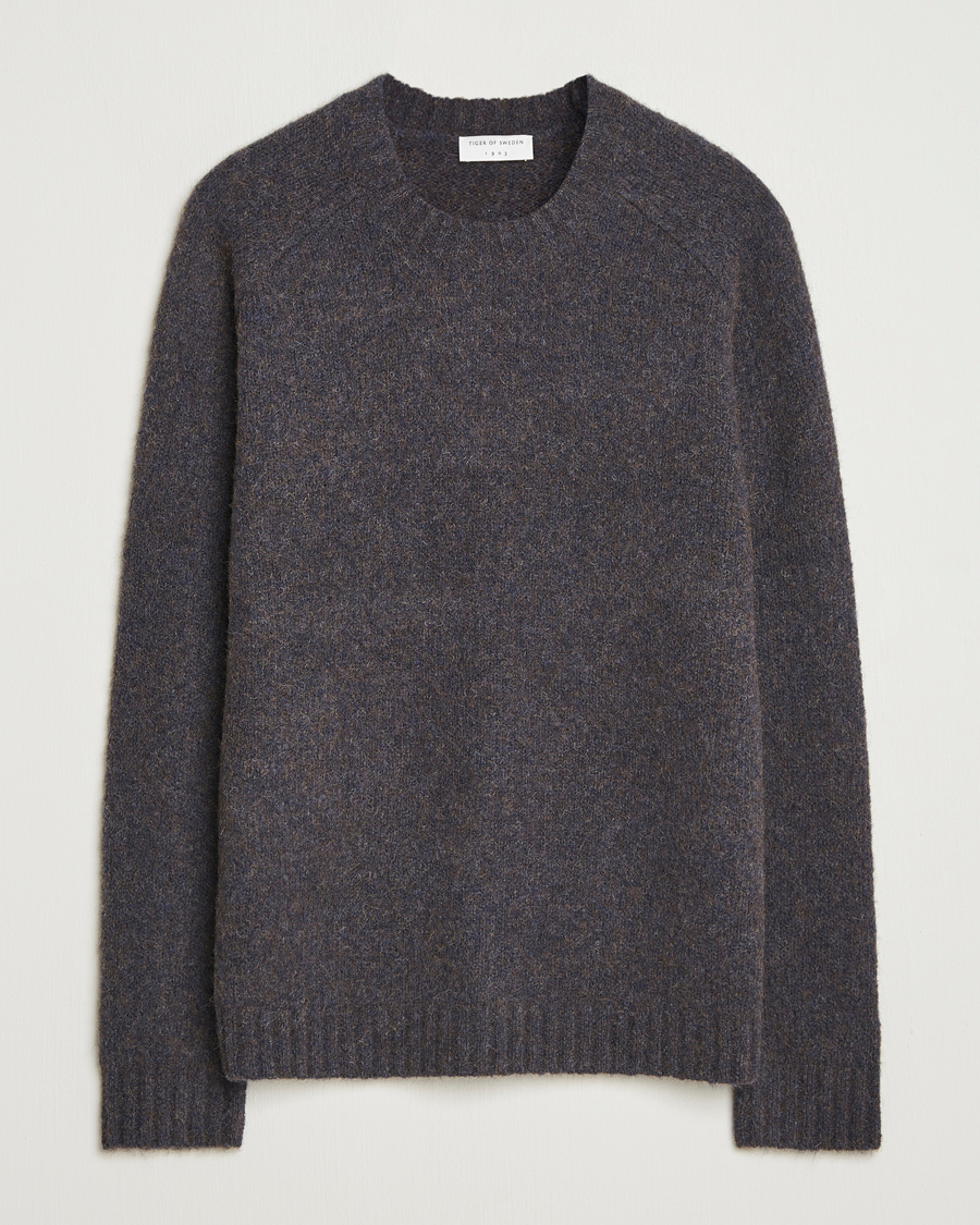 Men | Sweaters & Knitwear | Tiger of Sweden | Adryan Yak/Alpaca Knitted Sweater Blue Function