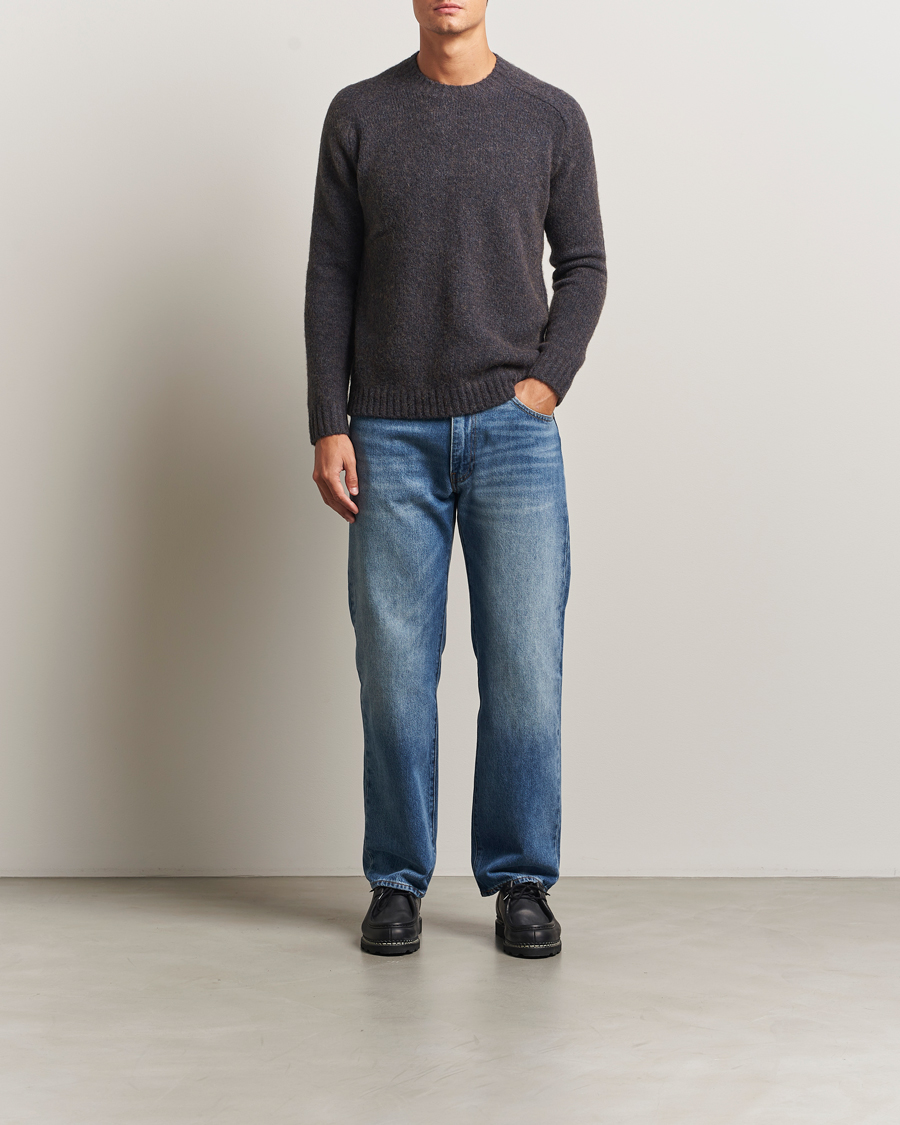 Men | Sweaters & Knitwear | Tiger of Sweden | Adryan Yak/Alpaca Knitted Sweater Blue Function
