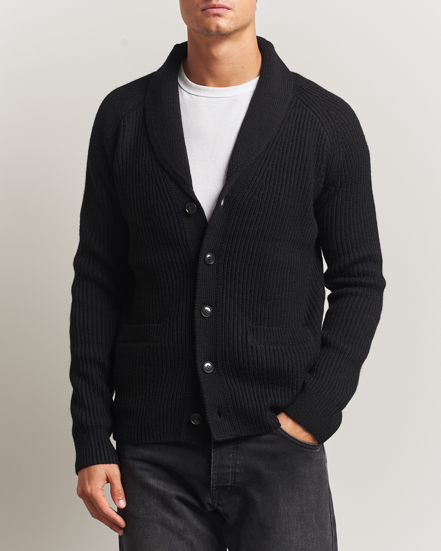Tiger Lester Tiger of Sweden Lester Heavy Wool Cardigan Black at CareOfCarl.com