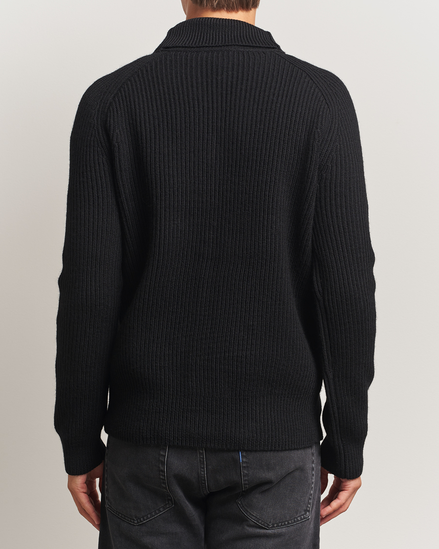 Men | Sweaters & Knitwear | Tiger of Sweden | Lester Heavy Wool Cardigan Black