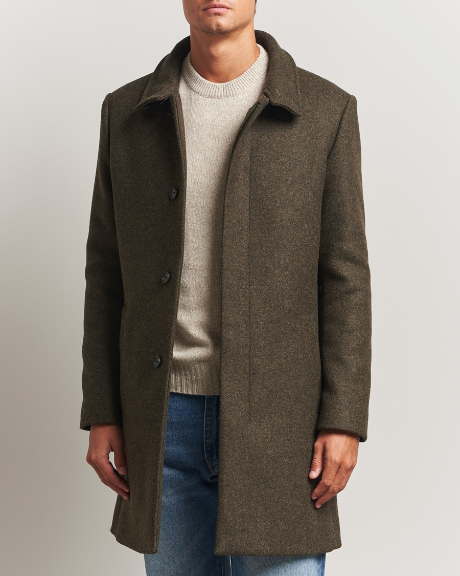 Tiger of Sweden Aleric Wool Stand Up Coat Olive Extreme at