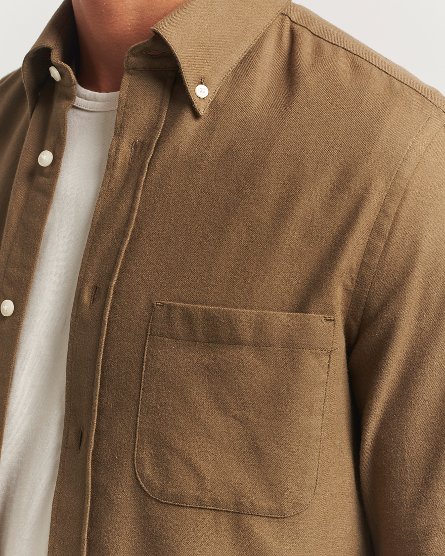 Men | Shirts | Tiger of Sweden | Bjorn Brushed Twill Shirt Old Wolf