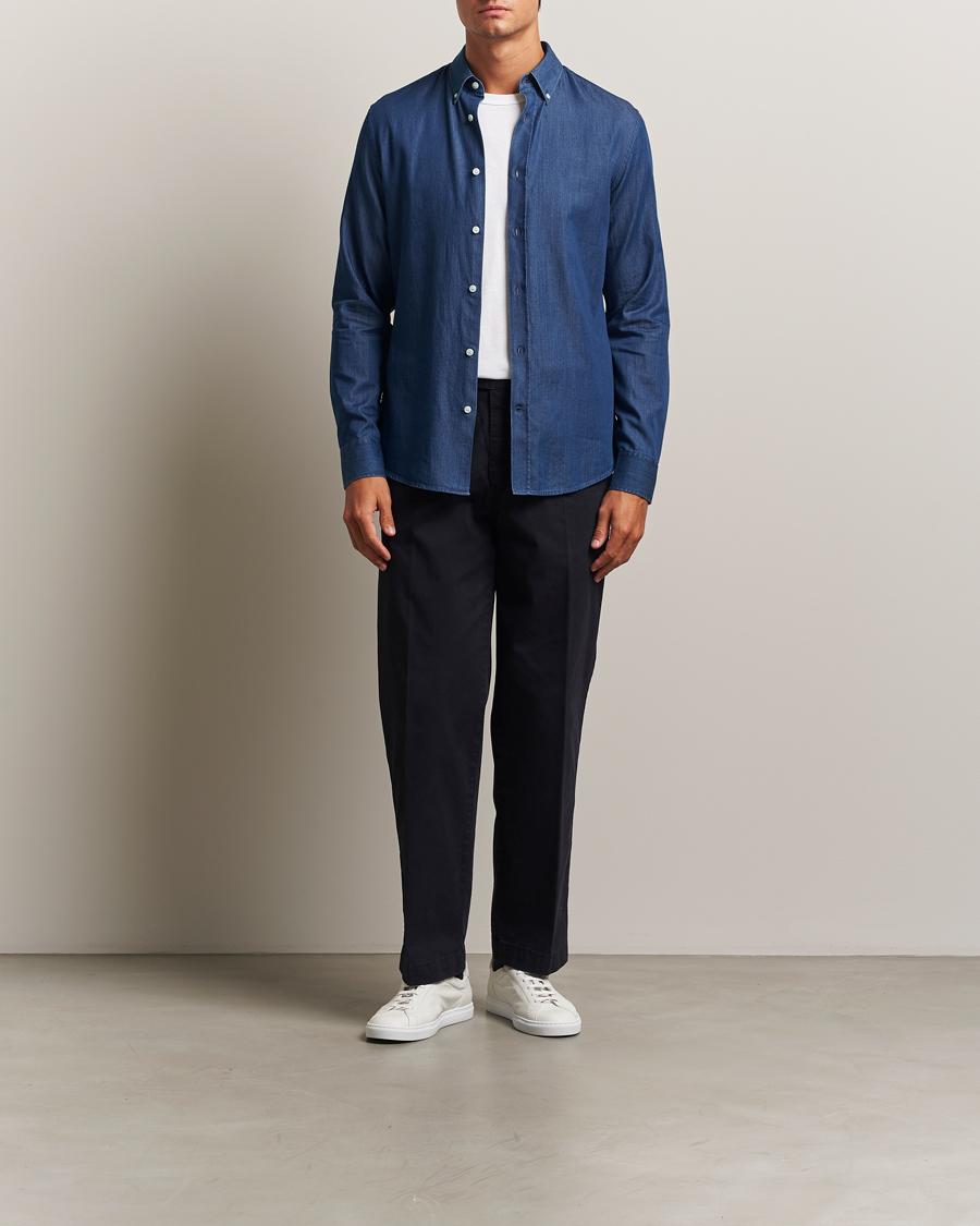 Men | Shirts | Tiger of Sweden | Adley Slim Fit Denim Shirt Medium Blue