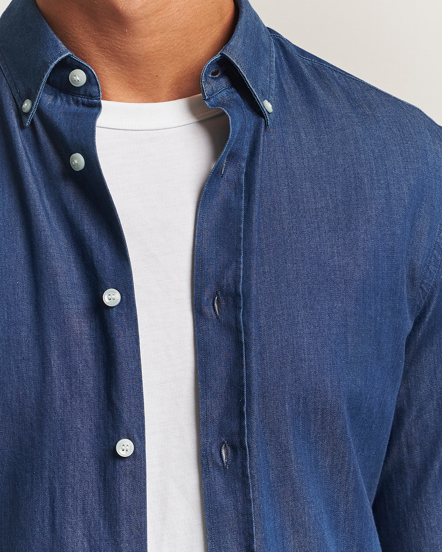 Men | Shirts | Tiger of Sweden | Adley Slim Fit Denim Shirt Medium Blue