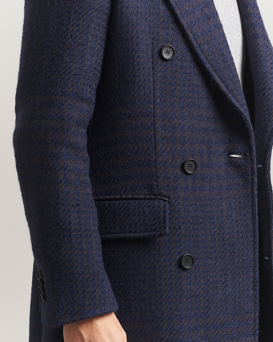 Men | Coats & Jackets | Tiger of Sweden | Hennri Swedish Wool Double Breasted Coat Light Ink