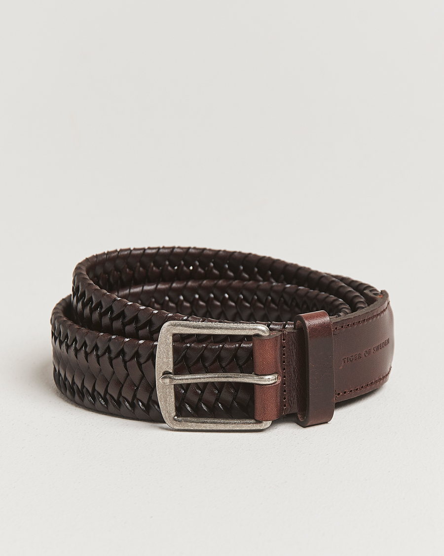 Men | Tiger of Sweden Braidant Braided Belt Dark Brown | Tiger of Sweden | Braidant Braided Belt Dark Brown