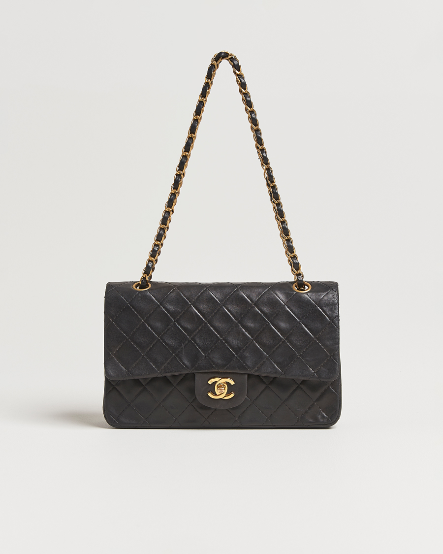 Men | Chanel Pre-Owned Classic Double Flap Medium Lambskin Black | Chanel Pre-Owned | Classic Double Flap Medium Lambskin Black