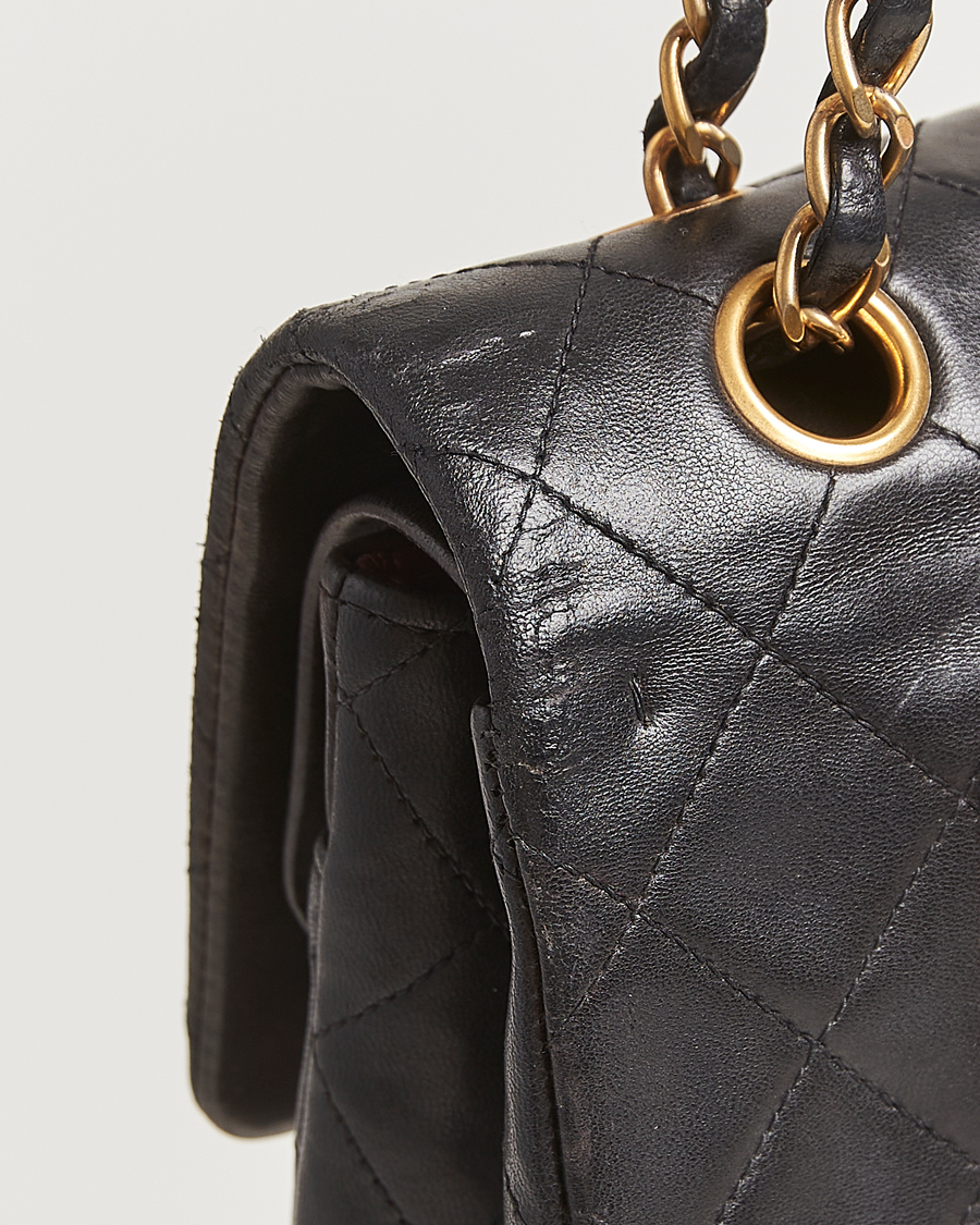 Men | Chanel Pre-Owned Classic Double Flap Medium Lambskin Black | Chanel Pre-Owned | Classic Double Flap Medium Lambskin Black