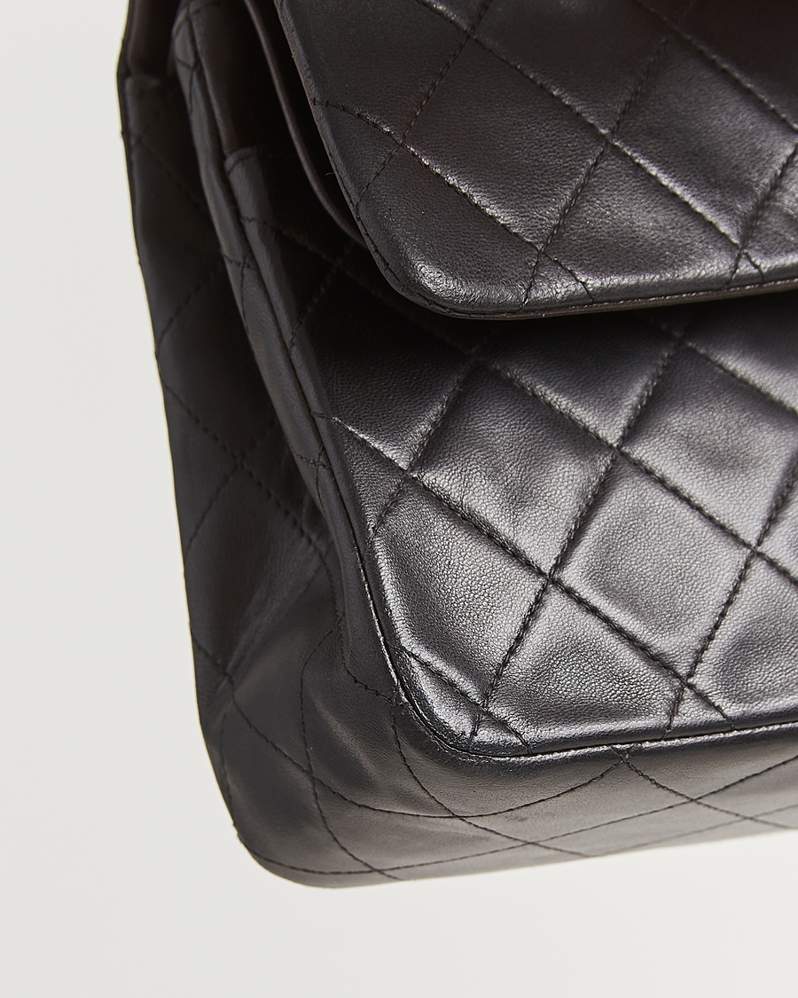 Men | Chanel Pre-Owned Classic Double Flap Medium Lambskin Black | Chanel Pre-Owned | Classic Double Flap Medium Lambskin Black